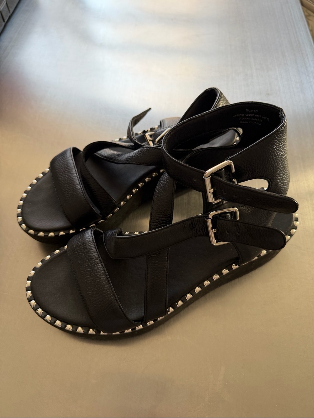 Moochi Platform Sandals with Silver Studs